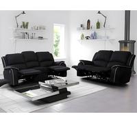 Canapés 3 places et 2 places relax en microfibre HERNANI - Noir