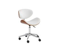 Vente-unique - Chaise de Bureau Montenegro - Hauteur Ajustable - Simili - Noyer et Blanc