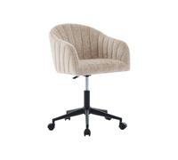 Chaise de bureau - Tissu - Beige - Hauteur réglable - TOSILI