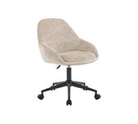 Chaise de bureau en Velours Beige - Hauteur réglable - NAODY