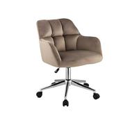 Vente-unique - Chaise de Bureau - Velours - Beige - Hauteur réglable - PEGA