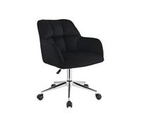 Vente-unique - Chaise de Bureau - Velours - Noir - Hauteur réglable - PEGA