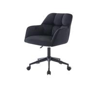 Vente-unique - Chaise de Bureau - Velours - Noir - Hauteur réglable - PEGA