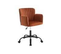 Chaise de bureau - Velours - Terracotta - Hauteur réglable - TOARA