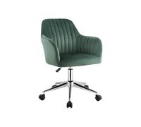 Vente-unique - Chaise de Bureau - Velours - Vert et argenté - Hauteur réglable - Eleana