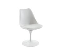 Vente-unique - Chaise en polypropylène, Tissu et Acier - Blanc - XAFY - Salle à Manger