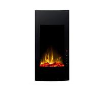 Vente-unique - Cheminée électrique incurvée Vulcano - L41 x P13 x H81 cm - Noire