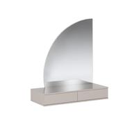 Coiffeuse suspendue avec miroir à LEDs - 2 tiroirs - Beige - JINEZA