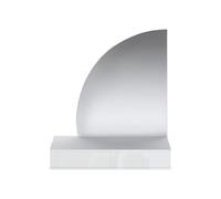 Vente-unique - Coiffeuse Suspendue Blanc Brillant avec Miroir LED et 2 tiroirs JINEZA - Dimensions 100,2 × 42,2 × 111,5 cm - Gain de Place Design et élégant