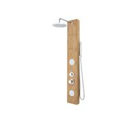 Vente-unique - Colonne de douche hydromassante en bambou - 20 x 140 cm - SOLAL