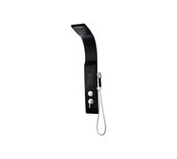 Vente-unique - Colonne de douche hydromassante - noire - 20 x 132 cm - KOURBEA