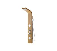 Vente-unique - Colonne de douche hydromassante, pluie tropicale et panneau en bambou - 20 * 140 cm - TISSIA