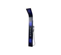 Vente-unique - Colonne de douche hydromassante thermostatique à leds - 20 x 165 cm - Noir - FELICITA