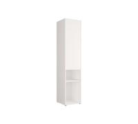 Vente-unique - Colonne de rangements pour lit escamotable - avec étagére - 1 Porte et 2 niches - Blanc - MOVELINO