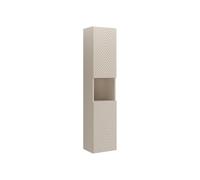 Vente-unique - Colonne de Salle de Bain en Chevrons avec Niche - Coloris Beige - H140 cm - DORIONI