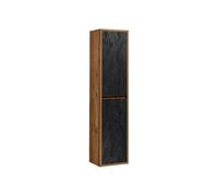 Vente-unique - Colonne de Salle de Bain Suspendue - Coloris Naturel et Anthracite - H170 cm - TIKITIKI