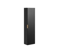 Colonne de salle de bain suspendue striée - Noir - H140 cm - ZEVARA