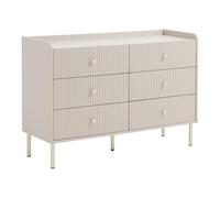 Vente-unique - Commode 6 tiroirs - Beige et doré - LUNAOR