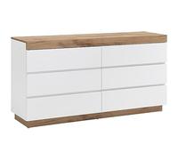 Commode 6 tiroirs - Blanc et naturel - RENIRI