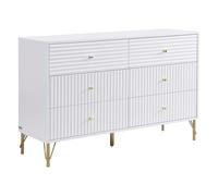 Vente-unique - Commode 6 tiroirs - Blanc - LOUREO