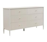 Vente-unique - Commode 6 tiroirs - MDF - Beige et doré - CALITARO