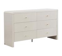 Vente-unique - Commode 6 tiroirs - MDF - Beige et doré - MIRENALO