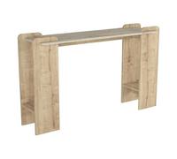 Vente-unique - Console avec 2 étagéres - Naturel Clair et Effet travertin Beige - OSENYA