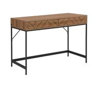 Vente-unique-Console avec 2 tiroirs - MDF et Acier - Coloris : Naturel et Noir - CARATANA