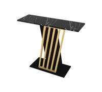Vente-unique - Console - Effet marbre Noir et doré - ORSONA