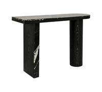 Vente-unique - Console en marbre et MDF - Noir - LOUNARCA