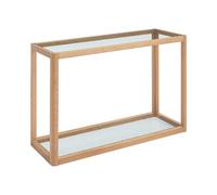 Vente-unique - Console en Verre trempé et chêne - Transparent et Naturel - ZUNARIL