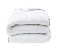 Vente-unique - Couette Anti-acariens tempérée - 220 x 240 cm - Enveloppe Satin 120 Fils/cm² - Garnissage 300gr/m² - Blanc Passepoil Bleu - PRESTIGIA de Palacio