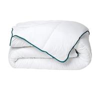 Vente-unique - Couette Chaude recyclée de DREAMEA en Microfibre - 240 x 260 cm - 350 GR/m² - Biais Bleu - Rosa