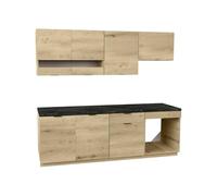 Cuisine complète - Avec plan de travail 200 cm - Naturel et Anthracite - CARMEO