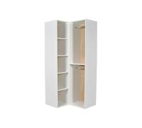 Vente-unique - Dressing d'angle modulable - L84,5 cm - Blanc et Naturel - TAMOKA