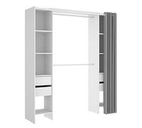 Vente-Unique Dressing extensible avec rideau - L110/178 cm - Blanc - LONAZA