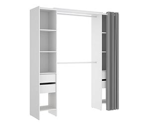 Vente-Unique Dressing extensible avec rideau - L110/178 cm - Blanc - LONAZA