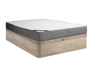 Vente-unique - Ensemble 140 x 190 cm sommier Coffre Naturel Clair + Matelas Mousse et Accueil mémoire de Forme 11 Zones ép.22cm - DANEVO de YSMÉE