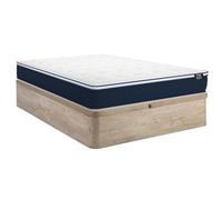 Vente-unique - Ensemble 160 x 200 cm sommier Coffre Naturel Clair + Matelas Ressorts ensachés et surmatelas intégré ép.24cm - ALTIER de YSMÉE