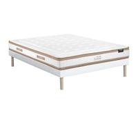 Ensemble 160 x 200 cm sommier tapissier + matelas hybride ressorts ensachés 7 zones et mousse à mémoire de forme ép.28cm - MEYANI de YSMÉE