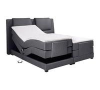 Ensemble complet boxspring tête de lit + sommiers relaxation électrique + matelas + surmatelas - 2 x 80 x 200 cm - Tissu - Anthracite - CASTEL II de