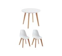 Vente-unique - Ensemble Table Enfant LOULOUNE + 2 chaises LILINOU - Blanc
