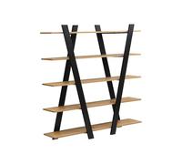 Etagère avec 5 tablettes - Naturel et Noir - TUZLA
