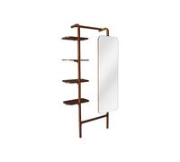 Vente-unique - Etagére Murale avec Miroir en Bois d'hévéa - Naturel - ZORVINA