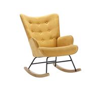 Fauteuil à bascule en tissu chiné jaune moutarde ELMINA II