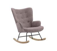 Fauteuil à bascule en tissu chiné taupe ELMINA II