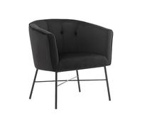 Vente-unique - Fauteuil Cabriolet en Velours FAKART - Noir