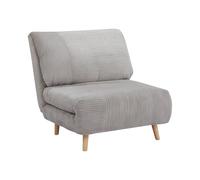 Vente-unique - Fauteuil Convertible en Velours côtelé PALULA - Gris Clair