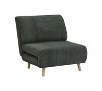 Vente-unique - Fauteuil Convertible en Velours côtelé PALULA - Vert foncé - Scandinave
