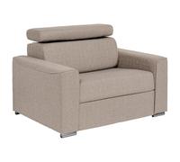 Vente-unique - Fauteuil Convertible Express en Tissu Beige - Couchage 70 cm - Matelas 18 cm - Appuie-tête